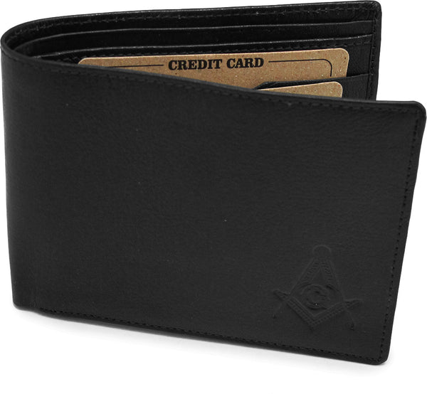 Masonic Genuine Leather Bi-Fold Wallet