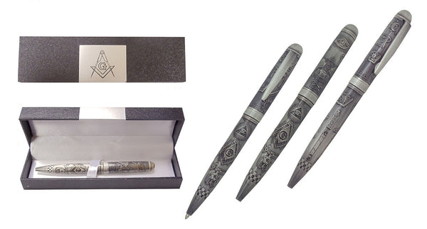 Silver Masonic Ballpoint Pen Gift Box